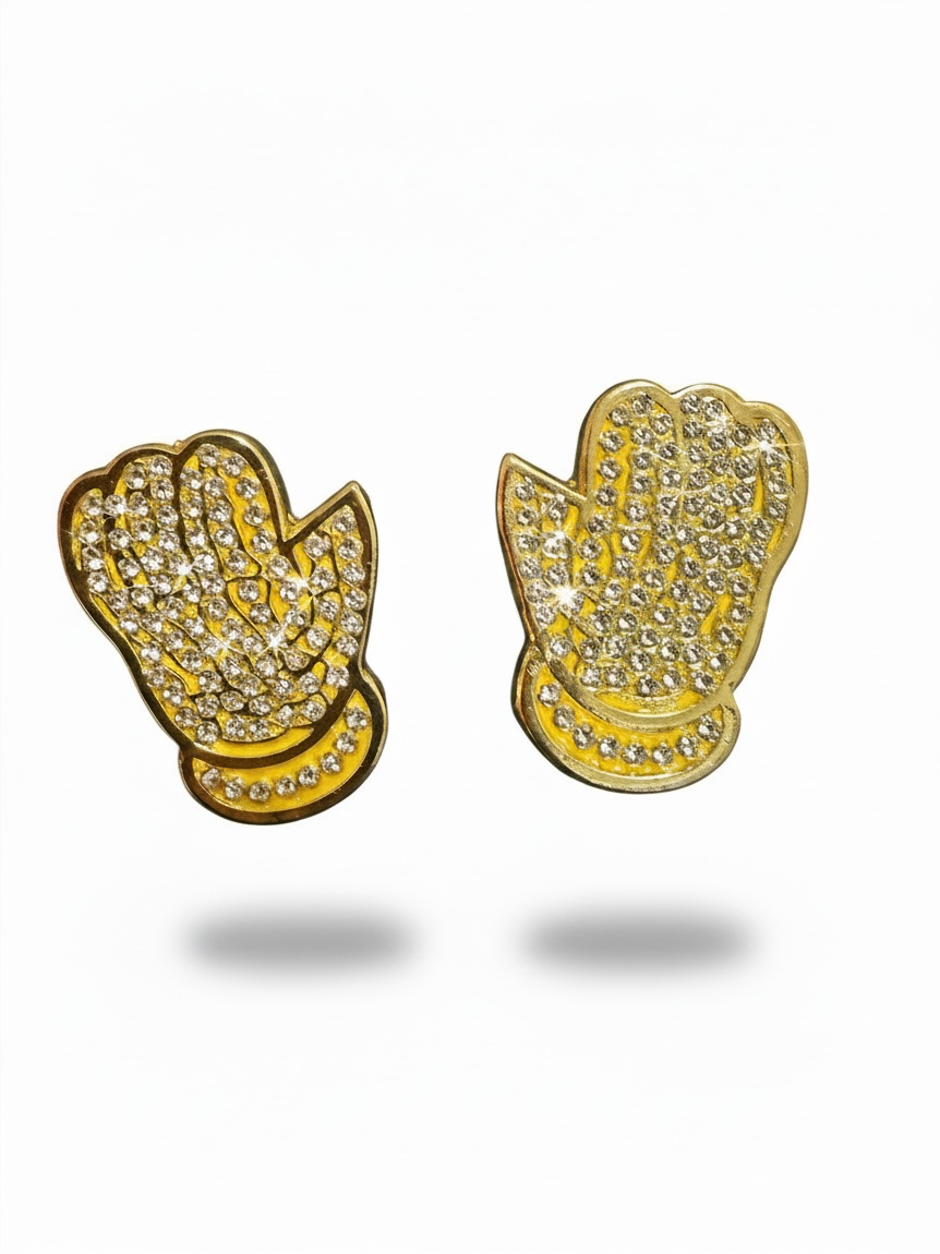 Gold BB X Copshop iced out gloves